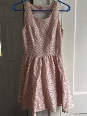 Only Pale Pink Lace Sleeveless Asymmetrical Hem Dress